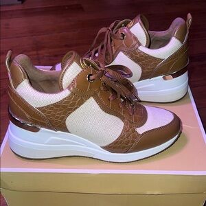 Michael Kors Brown and Cream Sneakers